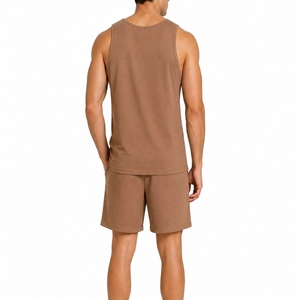 Ensemble deux pièces pour hommes, débardeur sans manches et short, vêtements de sport d'été, doux, respirant, léger, confortable, résistant - Product Image 2