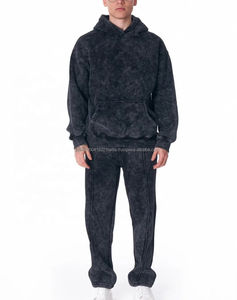 Conjunto Deportivo de Invierno para Hombre, Sudadera con Capucha, Estilo Urbano, Conjunto Deportivo Holgado con Cremallera Completa, Estilo Vintage, Personalizado, Ligero y Transpirable - Product Image 1