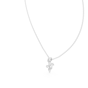 Colgante de Diamante Redondo Cultivado en Laboratorio en Oro Blanco de 14K para Mujer |   Regalo de Aniversario |   Diamante Cultivado Nuevo - Product Image 5