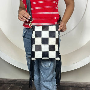 กระเป๋าสะพายไหล่แฟชั่นหนังวัวแท้หรูหราของผู้หญิงความจุขนาดใหญ่กระเป๋าถือลายตารางหมากรุก2025 - Product Image 4