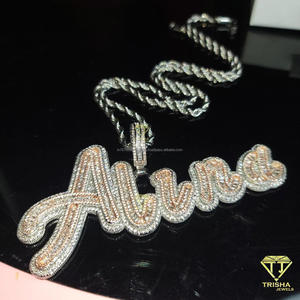 Custom Arabic <b>Name</b> Pendant Moissanite Diamond Iced Out Necklace Hip Hop Bling <b>Chain</b> Personalized Jewelry - Product Image 3