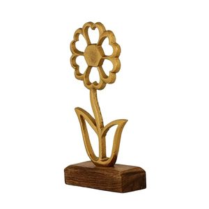 Ornement en fil métallique en forme de fleur dorée, décoration de Noël moderne à poser sur table, décoration intérieure - Product Image 2