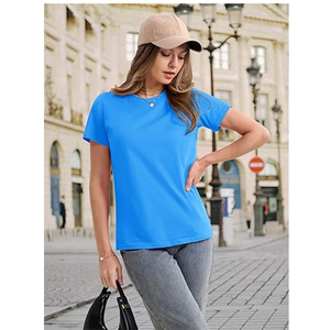 T-shirt en coton uni de haute qualité pour femmes - Product Image 4
