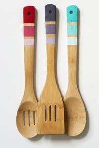 Ensemble d'ustensiles de cuisine en bois, design minimaliste, finition mate durable, cuillères, spatules, louche, outils de service - Product Image 5