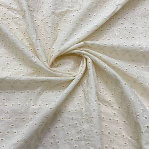 Tissu blanc uni brodé en pur coton enduit PA, tissé, de poids moyen, respirant, pour vêtements et vêtements de travail - Product Image 2