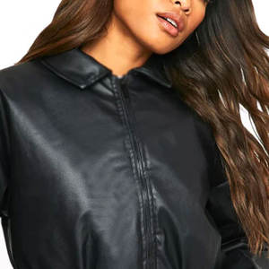 Chaqueta de poliéster con cierre de cremallera para mujer en oferta, ropa de invierno, chaquetas de cuero de moda para mujer más vendidas - Product Image 6