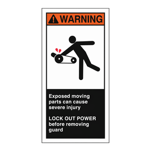 Brady Permanent <b>Adhesive</b> <b>PVC</b> Safety Warning Labels 6H X 3W Durable Matt Finish for Moving-Part Hazards - Product Image 1
