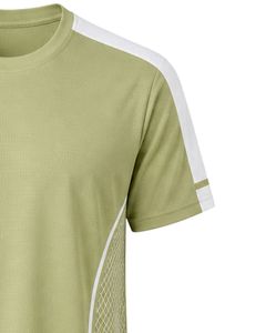 Manufacturer Custom Light Green <b>Mens</b> Sports T Shirt Quick Dry Breathable Gym Fitness Running Athletic Polyester Training Tee <b>Top</b> - Product Image 4