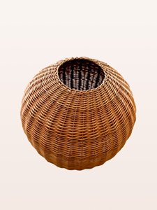 Abat-jour en rotin fait main, abat-jour rond en osier, lampe suspendue bohème, couverture de lampe de plafond pour la décoration de la maison - Product Image 1