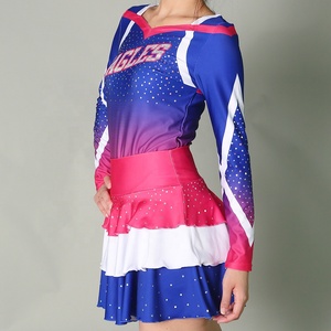 Tenue de cheerleading pour jeunes filles personnalisable OEM, ensemble uniforme de cheerleading pour jeunes, 100% polyester, confortable, pour l'entraînement et les spectacles de l'équipe de cheerleading - Product Image 3