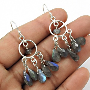 Pendientes Colgantes de Labradorita Estilo Vintage a Precio de Mayoreo, Hechos con Plata de Ley 925, Pendientes Boho - Product Image 3