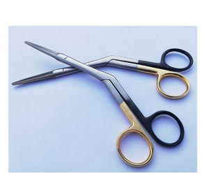 Ciseaux chirurgicaux ORL Heymann Premium, noirs et dorés, en acier inoxydable courbé, instrument pour interventions médicales professionnelles - Product Image 4