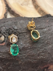 Pendientes de piedra polki verde para joyería india, regalo de boda para ella, regalo de compromiso para esposa, joyería de aspecto lujoso. - Product Image 3