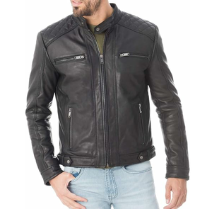Black Leather <b>Jackets</b> Customized Sheep Beautiful Fashionable Latest Designs <b>Men</b> Leather <b>Jacket</b> Breathable <b>jacket</b> for <b>men</b> - Product Image 1