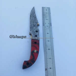 Cuchillo de bolsillo plegable de acero de Damasco multiusos profesional cuchillo táctico de caza y Camping con personalización OEM - Product Image 5