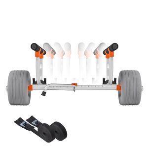 Carrelli e Carriole Porta Kayak con Capacità di Carico di 158 kg, Pneumatici in PU Gonfiabili da 12 Pollici e 2 Cinghie per Facile Montaggio e Smontaggio - Product Image 1