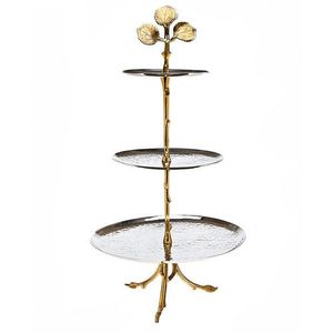 Decorative Finish Metal <b>Cake</b> Stand For Elegant Dessert Table Display And <b>Wedding</b> Party <b>Cake</b> Presentation Use - Product Image 3