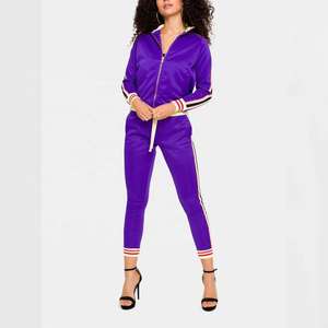 Ensemble de survêtement décontracté pour femme en coton uni, 2 pièces, avec capuche, haut court, polaire respirante lavée pour l'hiver - Product Image 1