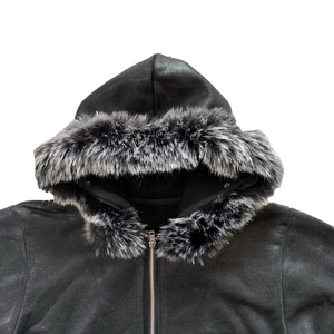 Veste d'hiver Fasmic International pour femme, noire, à capuche, zippée, avec garniture en fausse fourrure, coupe-vent, respirante, doublée, coupe régulière, longueur intégrale - Product Image 5