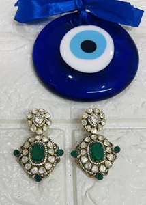 Vintage Gold Plated Luxury Studs <b>Chandelier</b> Earrings <b>Green</b> Crystal Rhinestone Flower Design Women Wedding Gift Jewelry - Product Image 1