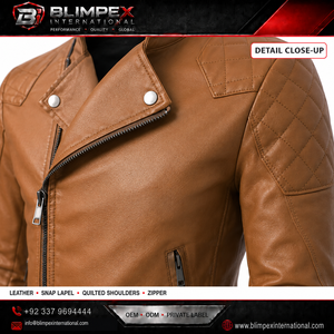Blouson matelassé de haute qualité pour homme en cuir PU, fermeture éclair sur le devant, design à empiècements, coupe ajustée, style automne, Blimpex OEM - Product Image 2