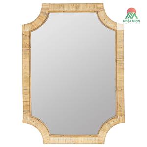 Natural Rattan 27 3/4" x 38" Rectangular Wall <b>Mirror</b>.Natural finish over rattan frame. Non-beveled glass. - Product Image 1
