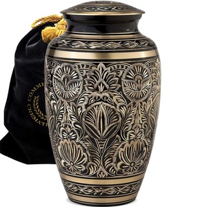 Metal Decorative Covered Urn <b>Vase</b> Traditional Home Interior Display - Product Image 6