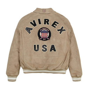 High Quality Wholesale Professional <b>Leather</b> Avirex USA <b>Suede</b> <b>Jacket</b> With Matching Cap Free Offer Tan Color Men's Bomber Style - Product Image 3