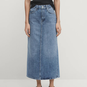 Wholesale Fashion Women's New Design Vintage Classic Women Long Blue Jeans Skirt Women Denim Jean Skirts for Ladies - Product Image 6