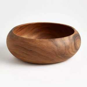 Bol à salade en bois Blue Ocean, hybride, artisanal, en bois d'olivier, pour servir les fruits, vaisselle moderne de qualité supérieure pour le camping - Product Image 2