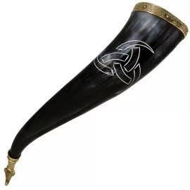 Corne à boire artisanale de haute qualité, style animalier |   Corne à boire en corne de buffle ou d'ovin 100% naturelle, style Viking |   ARTISANAT - Product Image 2