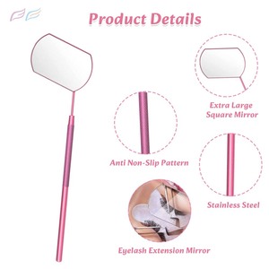 กระจกติดขนตาสีชมพู สแตนเลสสตีล น้ำหนักเบา สำหรับต่อขนตา โดย Bahasa Pro - Product Image 6