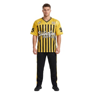 Maillot de football américain personnalisé 2026 en gros – T-shirt d'entraînement ample et épais en maille, coupe oversize, style streetwear, haut de performance - Product Image 1