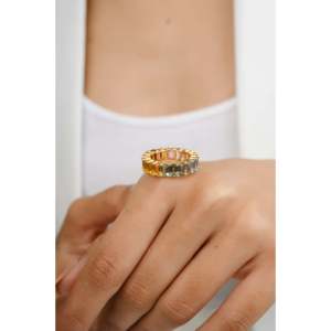 18K Solid White <b>Gold</b> <b>Opal</b> Constellation Wedding <b>Ring</b> for Women - Product Image 3