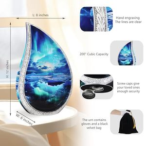Exclusive Aluminum Tear Drop <b>Memorial</b> Cremation <b>Keepsake</b> Urn Ash Tribute Holder Featuring Artistic Secure Closure - Product Image 5