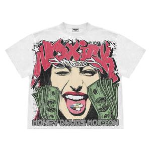 เสื้อยืดสตรีทแวร์ผู้หญิงขายส่ง คุณภาพสูง สไตล์วินเทจ ทรงเข้ารูป ตัดสั้น ซักย้อมสีแบบแอซิดวอช ผ้าฝ้ายออร์แกนิค ระบายอากาศได้ดี - Product Image 3