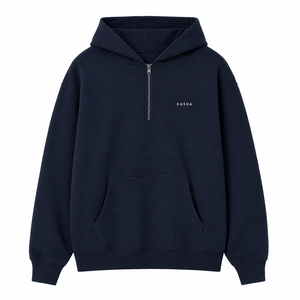 Sudadera con capucha y media cremallera extragrande con logotipo personalizado premium para hombre, de alta calidad, de algodón grueso, con cremallera de cuarto, OEM - Product Image 2