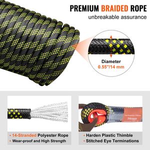 Corda da Arrampicata per Esterni da 45 Metri, Tensione di Rottura 30KN # Sicurezza # # Statico # # Roccia # # Arrampicata # # Moschettoni in Acciaio - Product Image 3