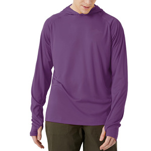 Camiseta Deportiva de Manga Larga con Capucha para Hombre, Color Morado, Absorbente de Humedad, Corte Regular, para Todas las Temporadas - Product Image 4