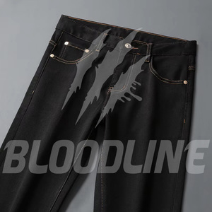 Jeans de Hombre Bloodline, Estampados, Sólidos, Transpirables, Corte Regular, Pierna Recta, Cintura Media, Estilo Casual, Denim, Streetwear, Verano, Algodón - Product Image 5