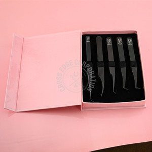 Pince à épiler courbe faux cils pince à épiler d'isolation de cils de fibre de couleur noire pour les extensions de cils pince à épiler de botte méga volume russe - Product Image 5