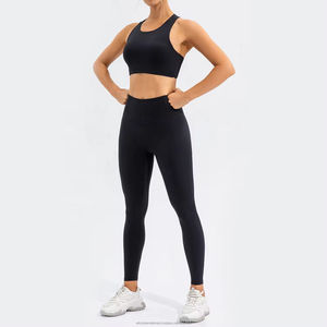 Offre Spéciale élastique athlétique course Gym sport soutien-gorge XL coton Yoga ensemble avec Logo personnalisé dos nu haut court respirant caractéristique - Product Image 4