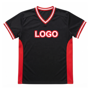 เสื้อยืดคอกลมพิมพ์ลายตัวอักษรกรีกสำหรับชมรมนักเรียน แบบขายส่งตามสั่ง ยูนิเซ็กส์ ฮิปฮอป ผ้าฝ้ายเจอร์ซีย์ 100% สีดำ คอวี พิมพ์ลายพัฟฟ์ ทรงปกติ - Product Image 1