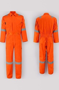 Combinaison de travail haute visibilité pour homme, orange, avec bandes réfléchissantes, en coton - Product Image 3