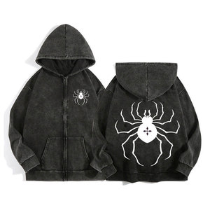 Sudadera con Capucha Oversize Harajuku Wearpex Unisex de Algodón 100% con Cremallera Completa, Forro Polar, Estampado Gráfico Frontal, Cortavientos y Ecológica para Invierno - Product Image 3