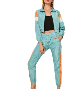 Windbreaker Outfits for Women Full Sleeve <b>Zip</b> Front Elastic Waist Windbreaker Tracksuits Best Quality Windproof Tracksuits - Product Image 1