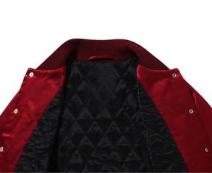 Wholesale Breathable Custom Winter Wear Embroidery Men Satin Varsity <b>Jacket</b> Solid Color Button Up Varsity <b>Jacket</b> Men - Product Image 2
