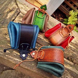 Bolsa Plegable de Cuero Genuino Ecológico con Cordón, Llavero, Bolsa Pequeña para Dados, Hecha a Mano, Regalos Bonitos, Mini Bolsa para Guardar Dados - Product Image 1