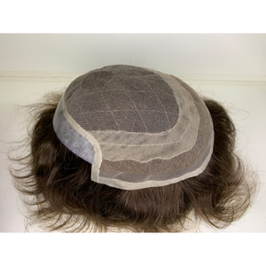 Men Swiss Lace PU Oct-agon Toupee Remy Human Hair Natural Wave 120% Density for <b>Male</b> Pattern Baldness - Product Image 2