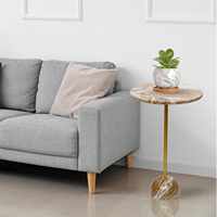 Table d'appoint moderne de luxe avec plateau en métal, faite à la main, pour salon, hôtel, bureau, tables plaquées or